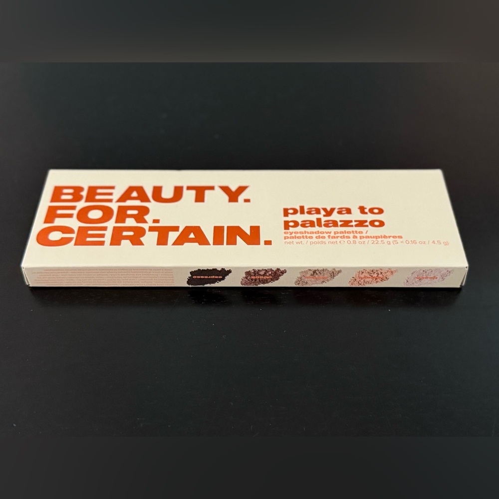 NIB BEAUTY FOR CERTAIN PLAYA TO PALAZZO 5-PAN PALETTE
